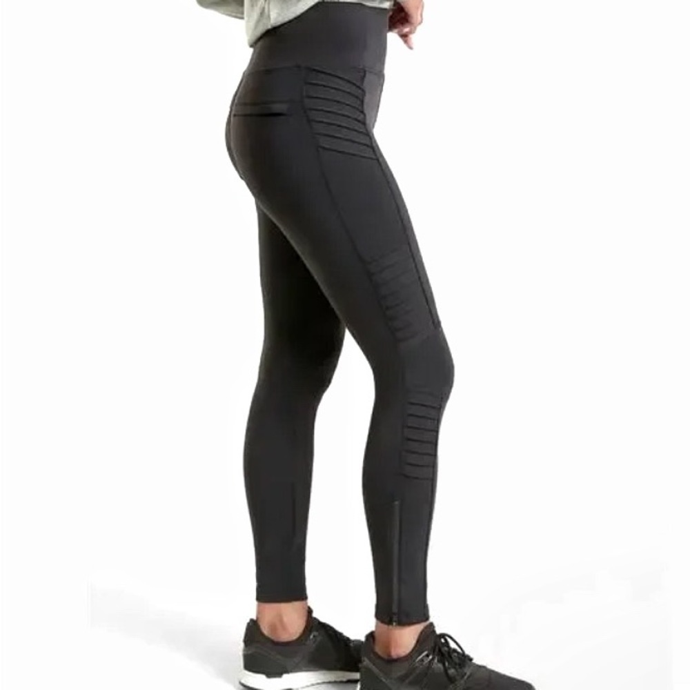 Athleta Delancey Moto Tight Leggings Athletic Black Sz XS